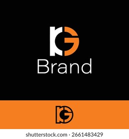 Letras KG ou GK Monograma isolado com dois fundos diferentes. 