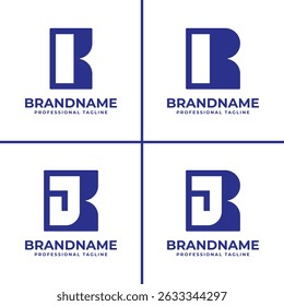 Letters KI RI KJ RJ Monogram Logo, suitable for any brand with KI IK RI IR KJ JK RJ JR initials