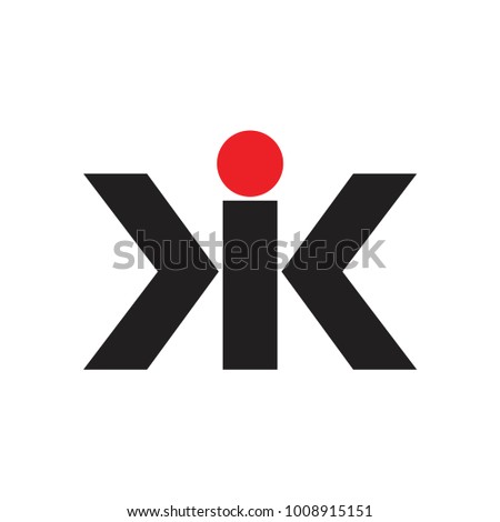 letters kik linked design logo vector