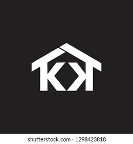 letters kk simple house design logo vector