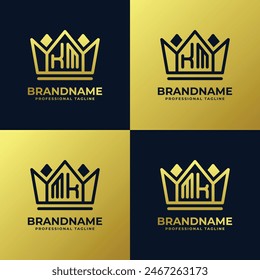 Letters KM and MK Home King Logo Set, suitable for business with MK or KM initials