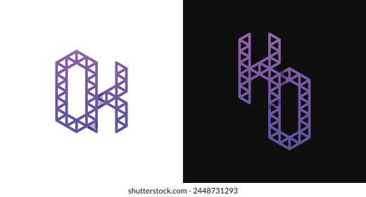 Letters KO and OK Polygon Logo, suitable for business related to polygon with KO or OK initials