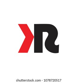 letters kr with arrow design logo vector