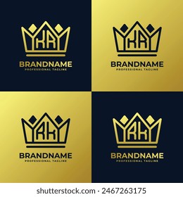 Letters KR and RK Home King Logo Set, suitable for business with RK or KR initials
