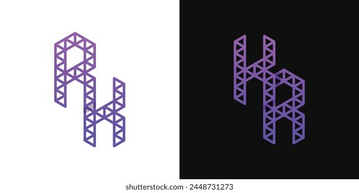 Letters KR and RK Polygon Logo, suitable for business related to polygon with KR or RK initials