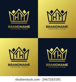 Letters KT and TK Home King Logo Set, suitable for business with TK or KT initials