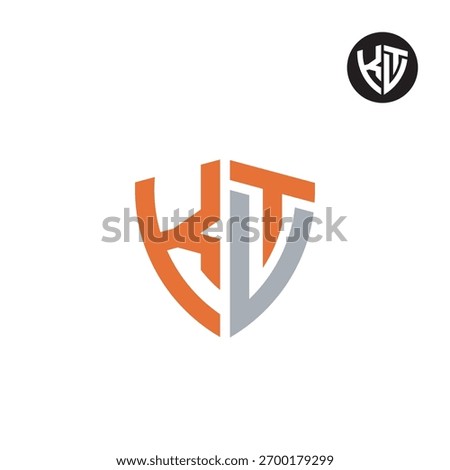 Letters KTV KVT Logo Shield Design