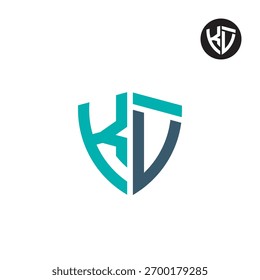 Letras KV Diseño de Escudo de Logo