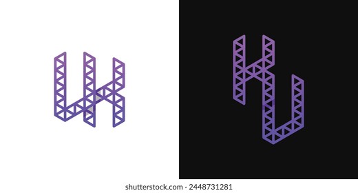 Letters KV and VK Polygon Logo, suitable for business related to polygon with KV or VK initials