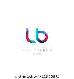Letters L B, L & B logo, multi colour letters icon vector template.

