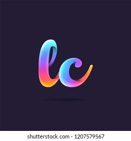 Letras L C, logotipo 3D L & C, letra de degradado multicolor, icono de plantilla vectorial.