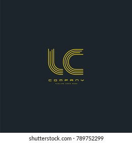 Letters L & C joint logo icon. Stroke letter vector element.
