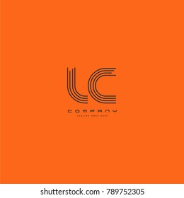 Letters L & C joint logo icon. Stroke letter vector element.
