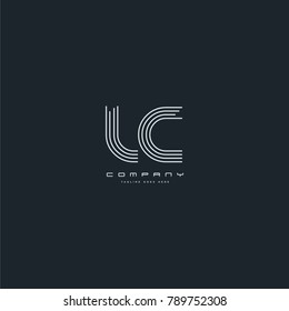 Letters L & C joint logo icon. Stroke letter vector element.
