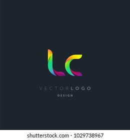 Letters L C, L & C logo, multi colour letters icon vector template.

