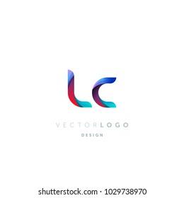 Letters L C, L & C logo, multi colour letters icon vector template.

