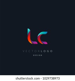 Letters L C, L & C logo, multi colour letters icon vector template.

