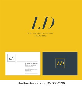 Letters L D, L & D joint logo icon with business card vector template.
