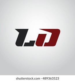 The letters L and D logo automotive black and red colored
