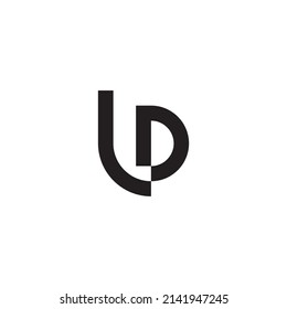 
Letters L and D semicircle simple symbol logo vector