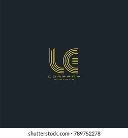 Letters L & E joint logo icon. Stroke letter vector element.
