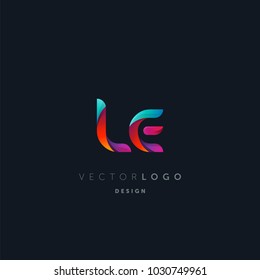 Letters L E logo, multi colour letters icon vector template.