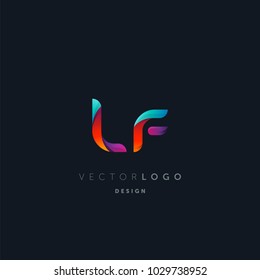 Letters L F, L & F logo, multi colour letters icon vector template.

