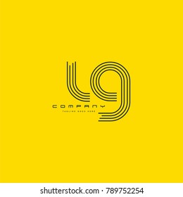 Letters L & G joint logo icon. Stroke letter vector element.
