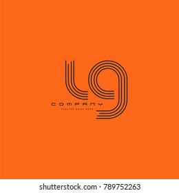 Letters L & G joint logo icon. Stroke letter vector element.

