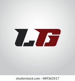 The letters L and G logo automotive black and red colored