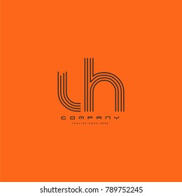 Letters L & H joint logo icon. Stroke letter vector element.
