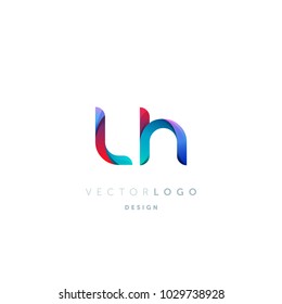 Letters L H, L & H logo, multi colour letters icon vector template.

