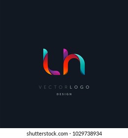 Letters L H, L & H logo, multi colour letters icon vector template.


