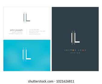 Letters I L, I & L joint logo icon with business card vector template.