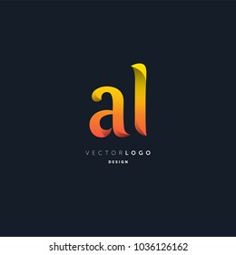 Letters A L joint logo icon vector element.
