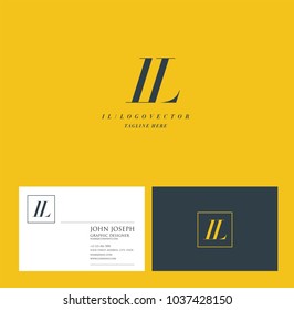 Letters I L, I & L joint logo icon with business card vector template.
