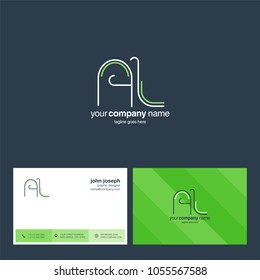Letters A L, A & L joint logo icon with business card vector template.
