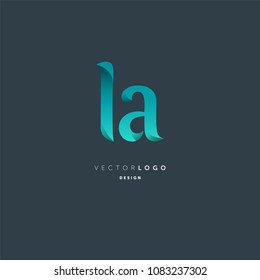 Letters L & A joint logo icon vector element.
