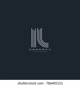 Letters I & L joint logo icon. Stroke letter vector element.