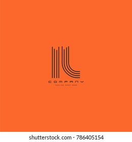 Letters I & L joint logo icon. Stroke letter vector element.