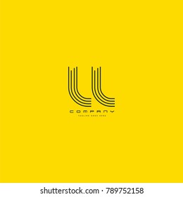 Letters L & L joint logo icon. Stroke letter vector element.
