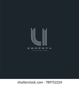 Letters L & I joint logo icon. Stroke letter vector element.
