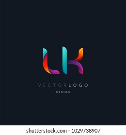 Letters L K, L & K logo, multi colour letters icon vector template.

