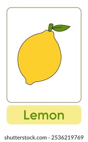 Letters L is for Lemon. Fruit and Vegetable Flashcard printable learn letters Alphabet english for kids education and game activity. Kindergarten and preschool worksheets printable for kids.