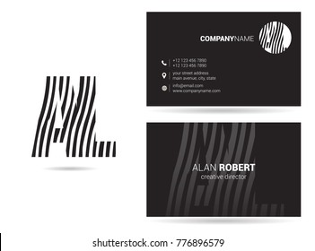 Letters A L Logo icon with Business Card Template Vector