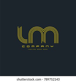 Letters L & M joint logo icon. Stroke letter vector element.
