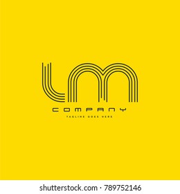 Letters L & M joint logo icon. Stroke letter vector element.
