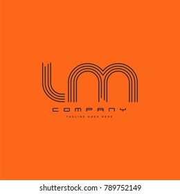 Letters L & M joint logo icon. Stroke letter vector element.
