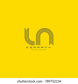 Letters L & N joint logo icon. Stroke letter vector element.
