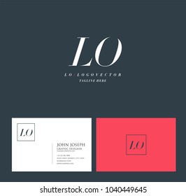 Letters L O, L & O joint logo icon with business card vector template.